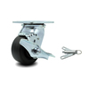 Service Caster 4 Inch Polyolefin Swivel Caster with Roller Bearing and Brake SCC-30CS420-POR-TLB-BSL